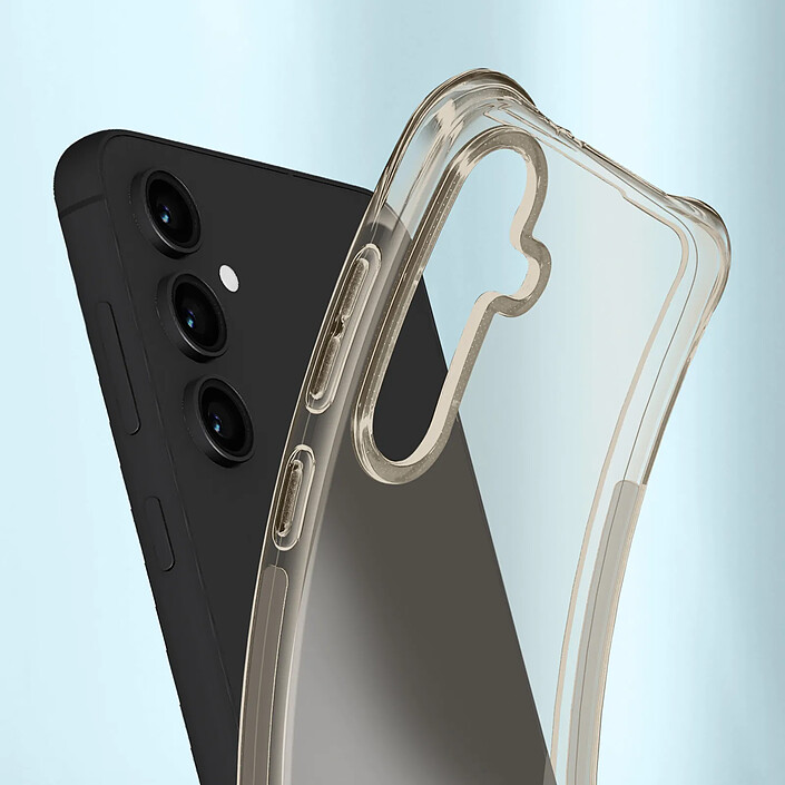 Avis iMak Coque pour Samsung Galaxy S24 FE Silicone Antichoc Coins Bumper Noir transparent