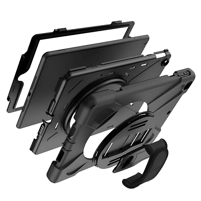 Eiger Coque pour Tab S9 FE Plus Protection Complète avec Poignée rotative à 360° Noir pas cher