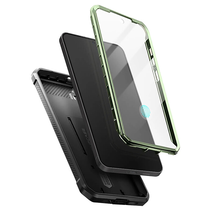 Supcase Coque Intégrale pour Samsung S24 et S25 Antichoc avec Béquille Kaki