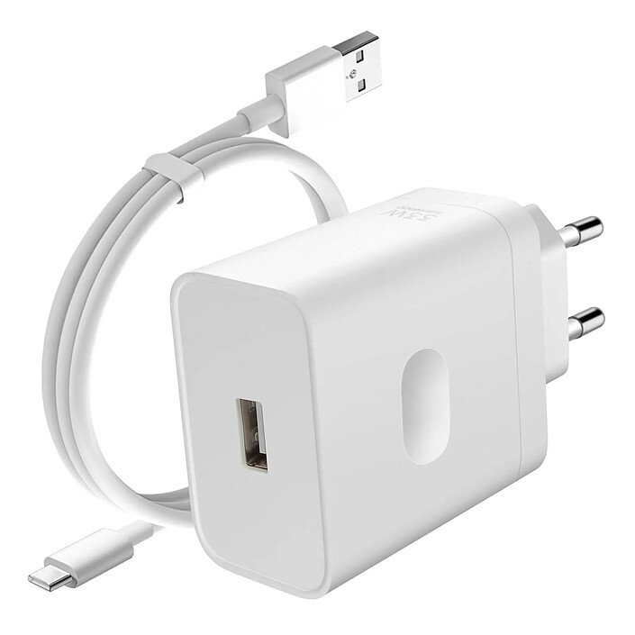 Oppo Chargeur Oppo USB SuperVOOC 33W avec Câble USB vers USB-C Blanc