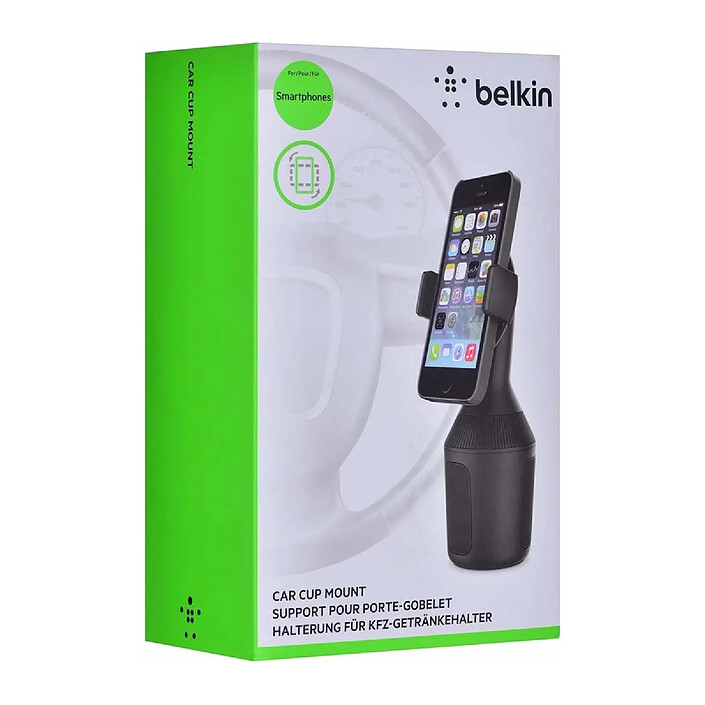 Belkin Support Voiture pour Smartphone sur Porte-Gobelet avec Rotule à 360° Noir pas cher