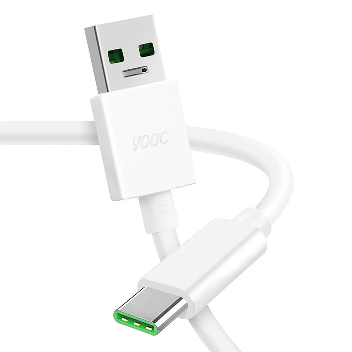 Oppo Câble USB vers USB-C Original Oppo DL129 VOOC 65W Blanc 1m