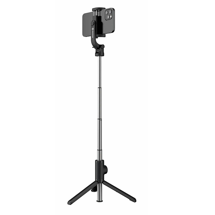 Swissten Perche à Selfie Bluetooth 2en1 Trépied Extensible Tête Rotative Noir