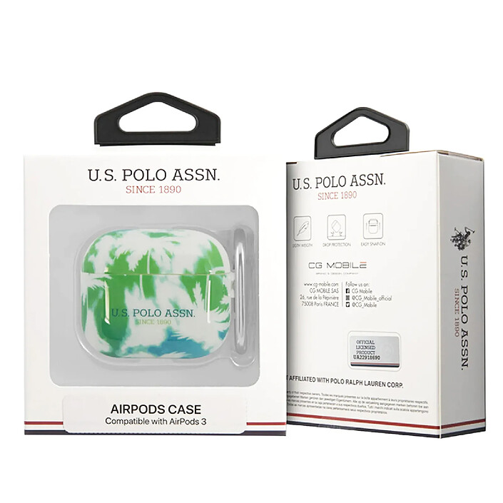 Acheter U.S Polo Coque pour Airpods 3 Palm Anti-choc en Silicone Vert
