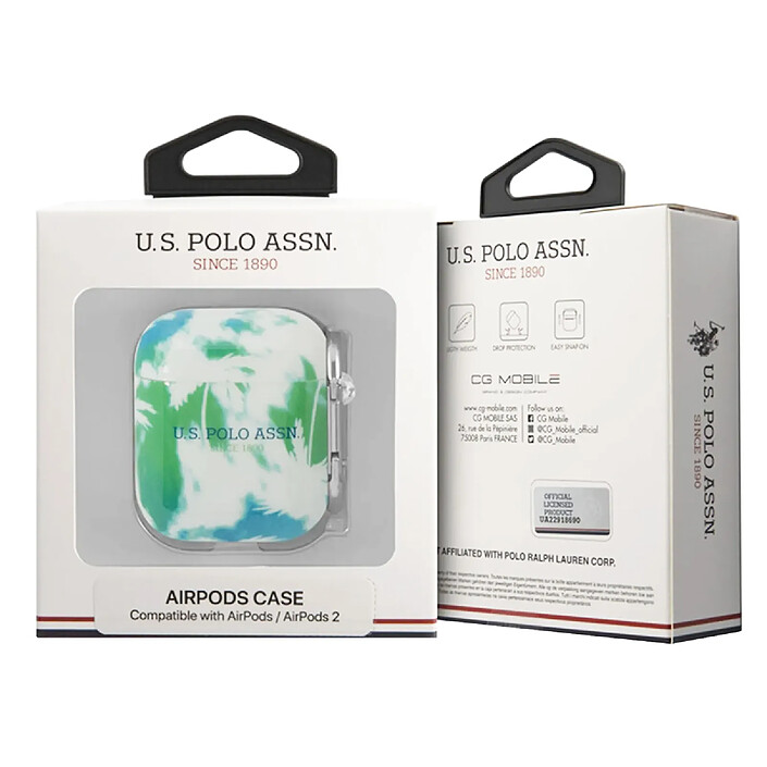 Acheter U.S Polo Coque pour Airpods 1 et 2 Palm Anti-choc en Silicone Vert