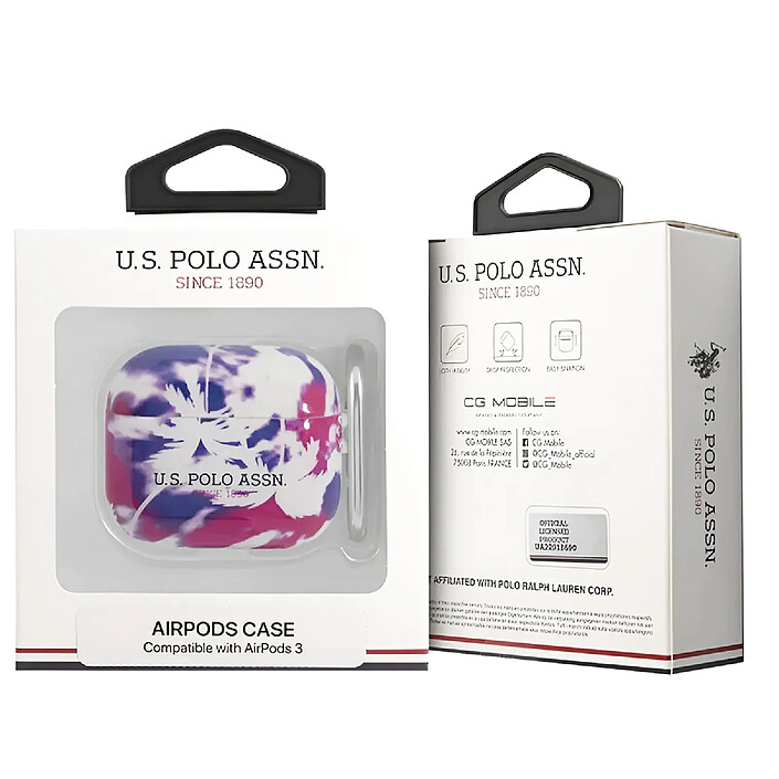 Acheter U.S Polo Coque pour Airpods 3 Palm Anti-choc en Silicone Violet