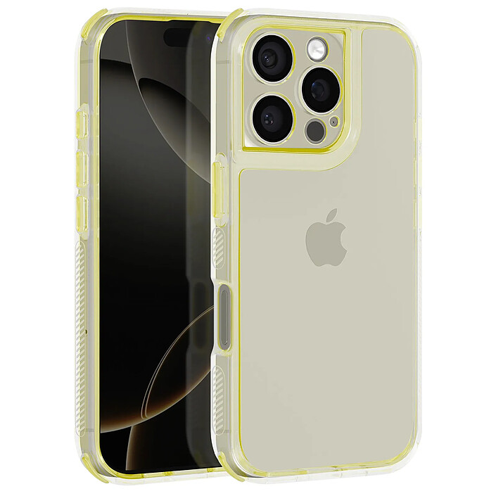 Avizar Coque pour iPhone 16 Pro Max Coins Antichoc Bumper Jaune