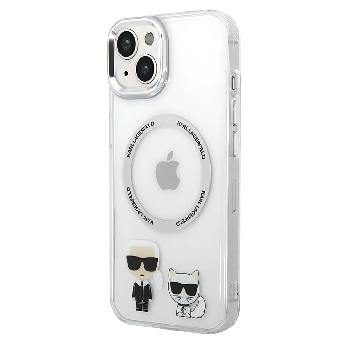 Acheter Karl Lagerfeld Coque Magsafe pour Apple iPhone 14 Plus TPU Ring Karl & Choupette Transparent