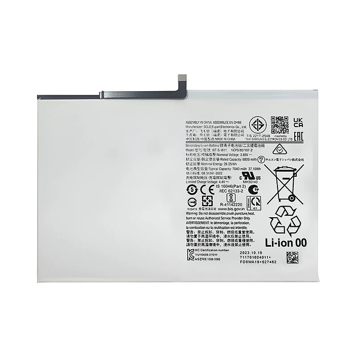 Clappio Batterie pour Samsung Galaxy Tab A9 Plus 7040mAh modèle SCUD-WT-S-W11
