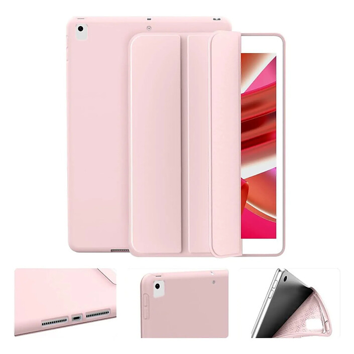 Avis Evetane Etui Smart Cover iPad 10.2 Pouces 2019/2020/2021 Rose à rabat avec support
