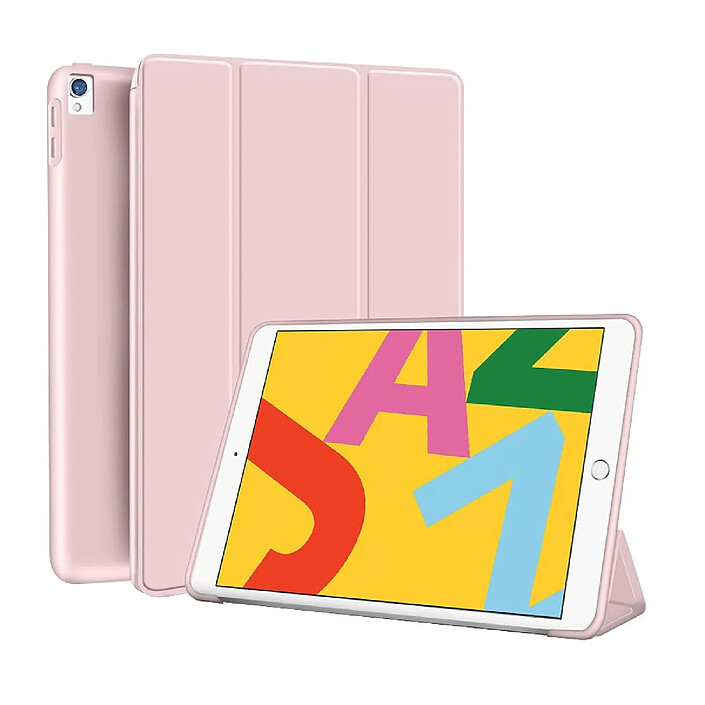 Evetane Etui Smart Cover iPad 10.2 Pouces 2019/2020/2021 Rose à rabat avec support