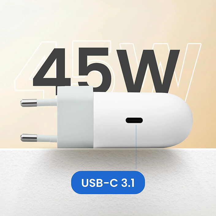 Acheter Google Chargeur Secteur USB-C 3A 45W Compatible Power Delivery 3.1 / PPS Blanc