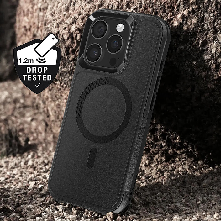 Avis 4smarts Coque MagSafe pour iPhone 16 Pro Antichoc avec Bords Surélevés Noir