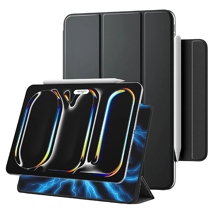 Evetane Etui iPad Fixation Magnétique Noir iPad Pro 12.9 Pouces