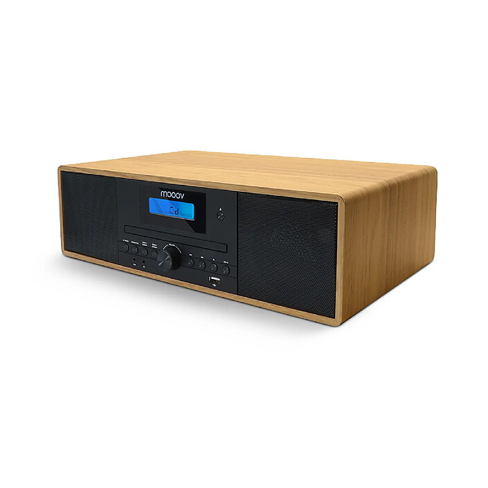 Avis Mooov 477380 - Micro-chaîne Hi-Fi Bluetooth 5.3 - Radio FM, Lecteur CD - Effet Bois