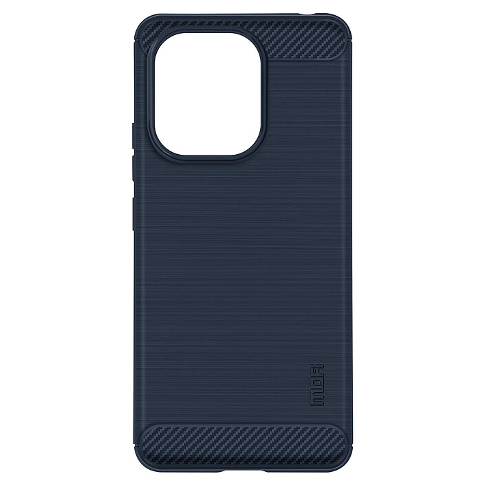 MOFI Coque Silicone pour Xiaomi Redmi Note 13 4G Effet Métal Brossé Carbone Bleu