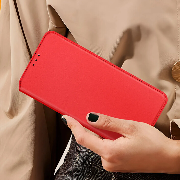 Acheter Avizar Étui pour Xiaomi Redmi 14C Clapet Porte-cartes et Support Vidéo Rouge