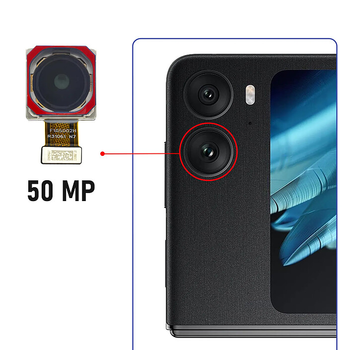 Avis Clappio Caméra Arrière Principal pour Oppo Find N2 Flip 50MP