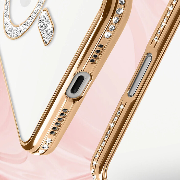 Acheter Avizar Coque Diamant pour iiPhone 16 Pro Protection MagSafe Contour Strass Dorée