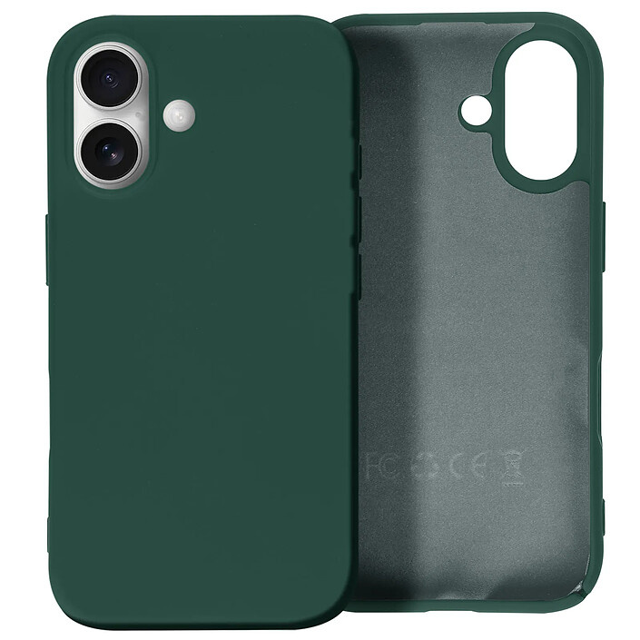 Avizar Coque pour iPhone 16 Plus Semi-rigide Soft-touch Anti-traces Vert foncé