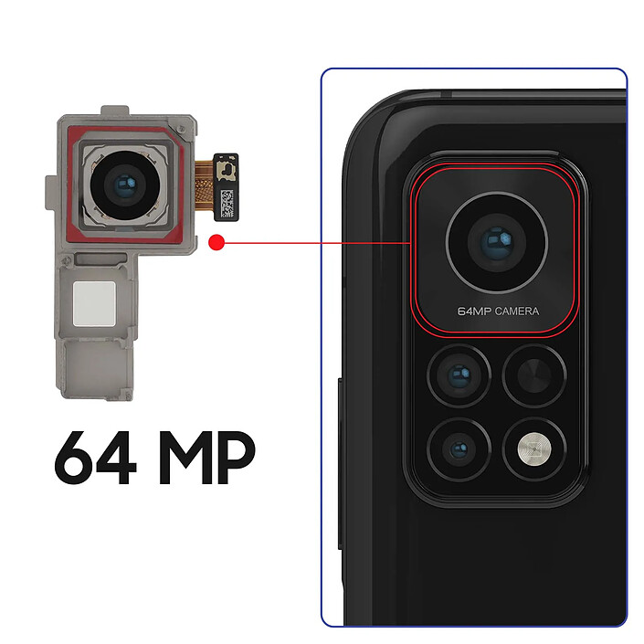 Avis Clappio Caméra Arrière Principal pour Xiaomi Mi 10T 5G 64MP