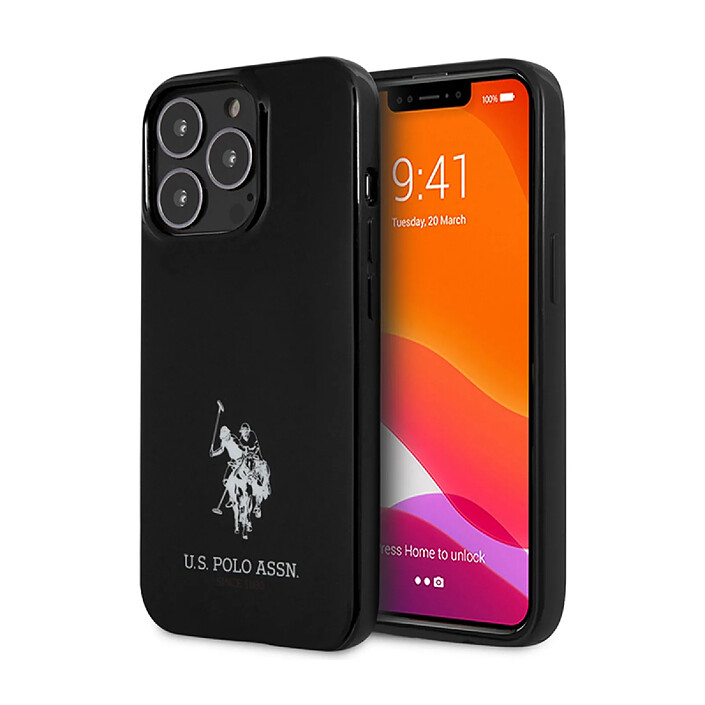 Avis U.S Polo Coque pour iPhone 13 Pro Élégante Collection Mini Horse Noir