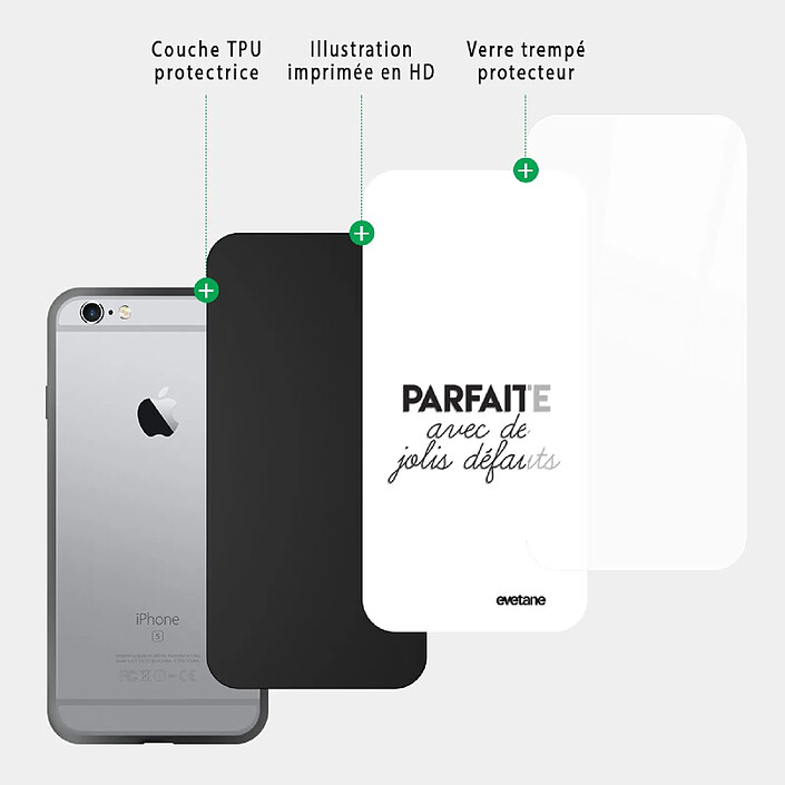 Acheter Evetane Coque en verre trempé iPhone 6 Plus / 6S Plus Parfaite Avec De Jolis Défauts .