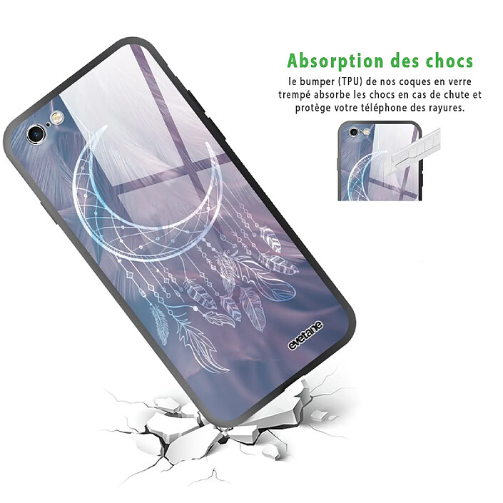 Avis Evetane Coque en verre trempé iPhone 6 Plus / 6S Plus Lune Attrape Rêve .