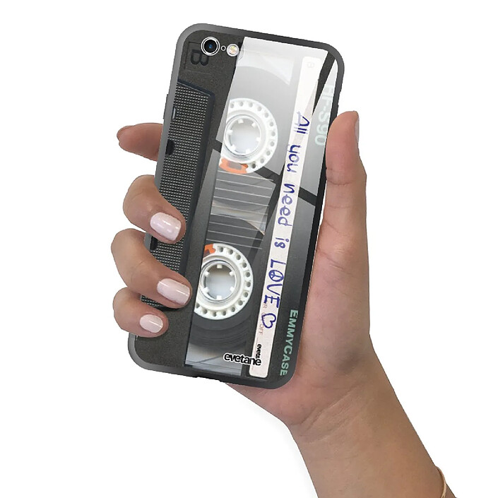 Evetane Coque en verre trempé iPhone 6/6S Cassette . pas cher