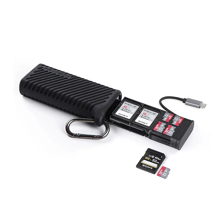 PGYTECH Étui Lecteur de Cartes haute vitesse SD Createmate Noir