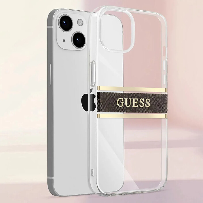 Acheter Guess Coque pour Apple iPhone 13 Mini Stripe Charm avec breloque Marron