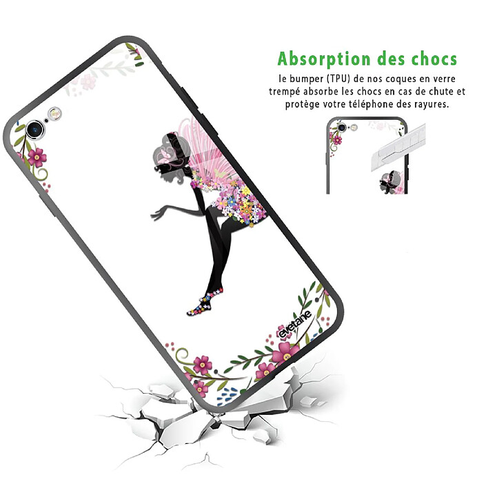 Avis Evetane Coque en verre trempé iPhone 6 Plus / 6S Plus Fée Fleurale .