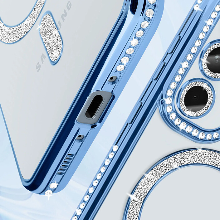 Acheter Avizar Coque Diamant pour Samsung Galaxy A35 MagSafe Contour Strass Bleu clair
