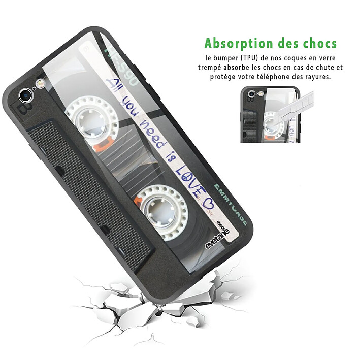 Avis Evetane Coque en verre trempé iPhone 6/6S Cassette .