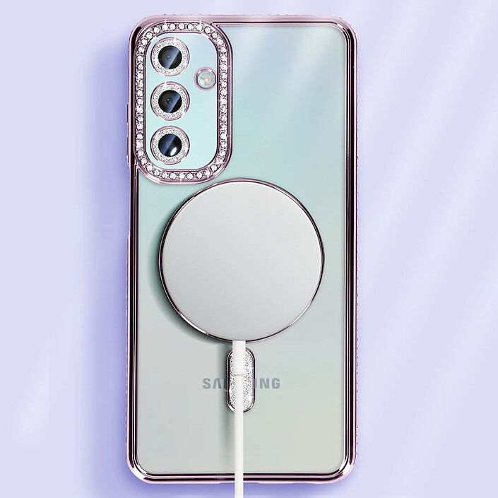 Avizar Coque Diamant pour Samsung Galaxy A15 MagSafe Contour Strass pas cher