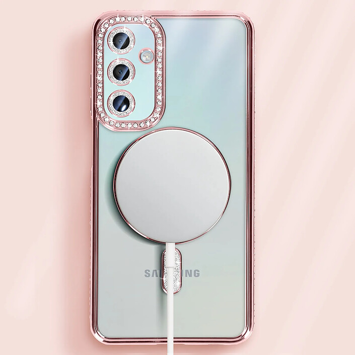Avizar Coque Diamant pour Samsung Galaxy A15 MagSafe Contour Strass pas cher