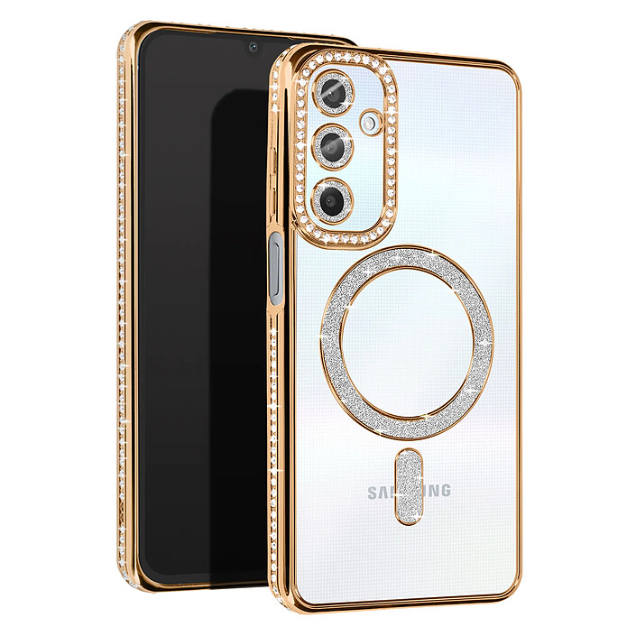 Avizar Coque Diamant pour Samsung Galaxy A25 MagSafe Contour Strass