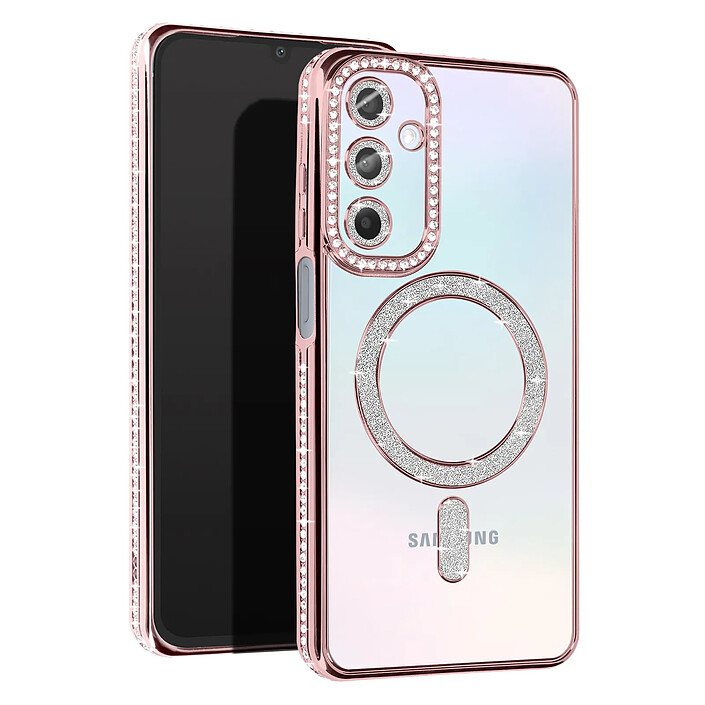 Avizar Coque Diamant pour Samsung Galaxy A15 MagSafe Contour Strass