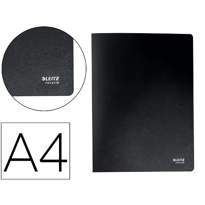 ESSELTE Protege-documents leitz a4 40 pochettes transparentes 80 vues coloris noir x 10