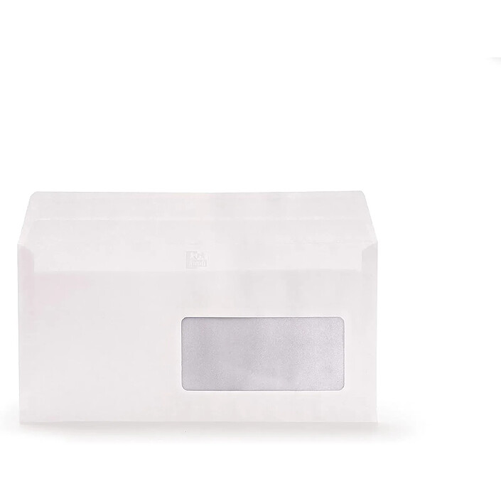 OXFORD Enveloppes110 x 220 mm, DL, avec fenêtre à droite 35 x 100 mm