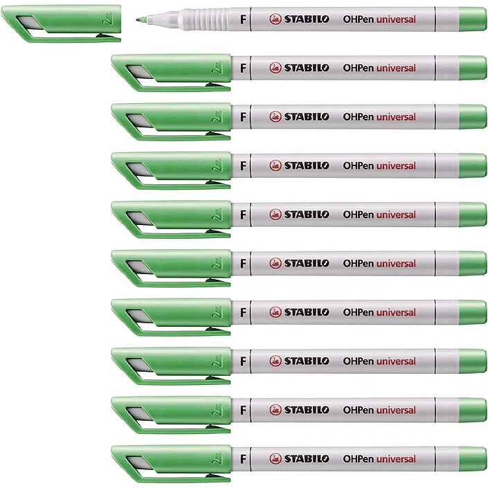 STABILO Feutre pour Transaprent OHPen encre soluble Pointe fine vert x 10