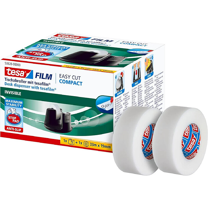 TESA Dévidoir de table Easy Cut Compact, pack économique