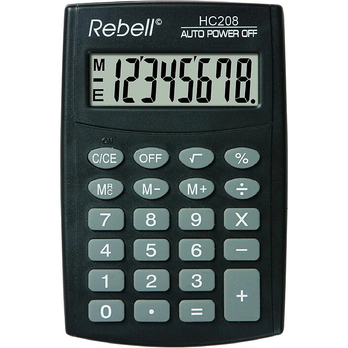 REBELL Calculatrice de poche HC 208, noir