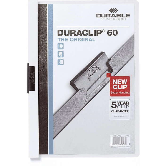 DURABLE Sachet 5 DURACLIP® 2209 blanc
