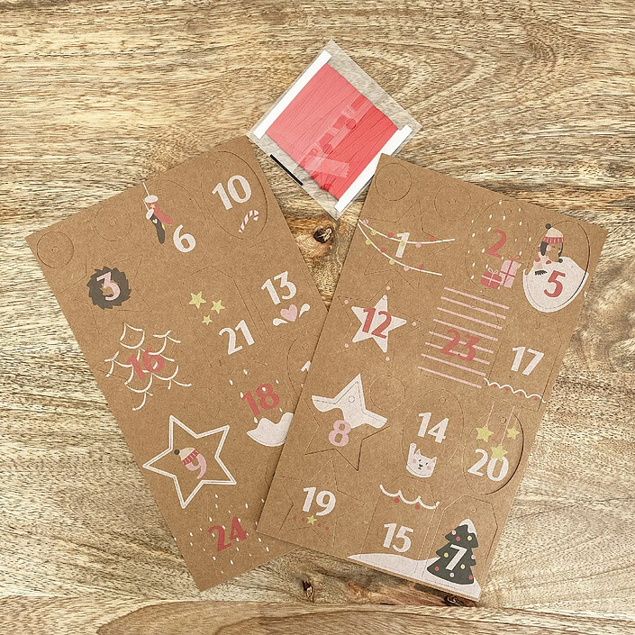 FOLIA Kit pour calendrier de l'Avent HYGGE DORF, 49 pièces pas cher