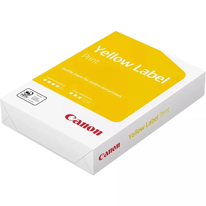 CANON Ramette 500 Feuilles Papier YELLOW Label Print PEFC 80g Blanc x 5