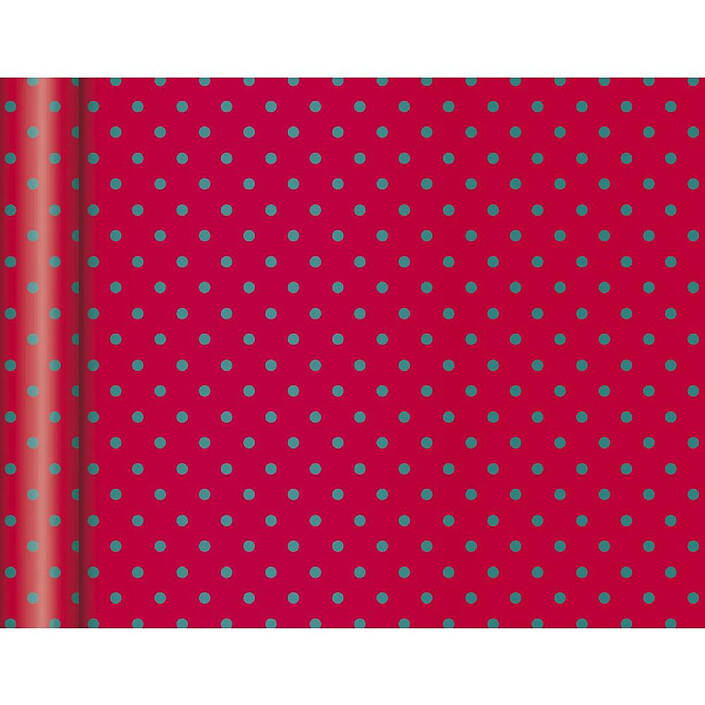 CLAIREFONTAINE Rouleau Papier Cadeau 80g Tiny Rolls 5x0,35m, Pois vert - Rouge