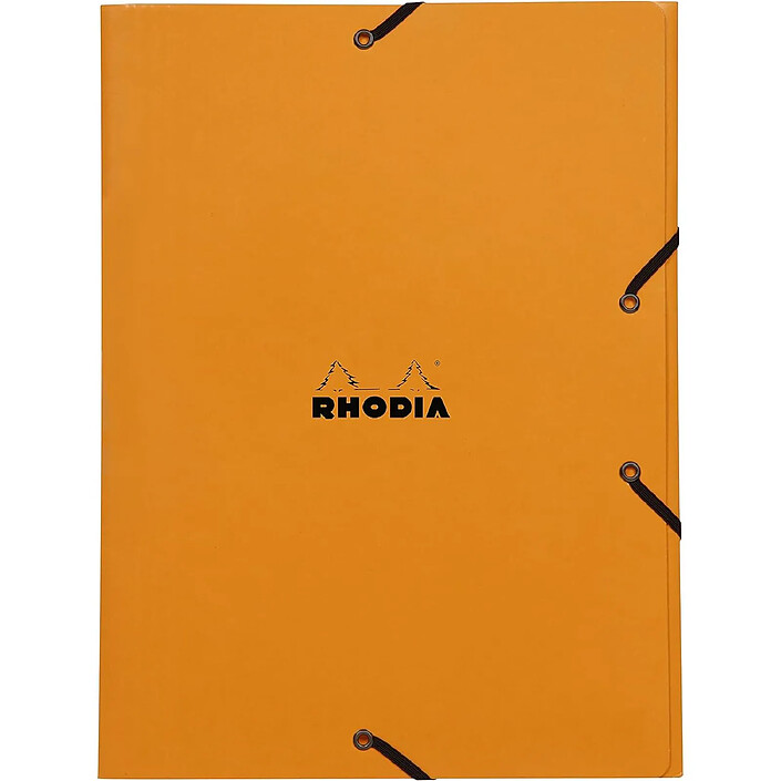 RHODIA chemise à élastiques 3 rabats ORANGE 24 x 32 cm