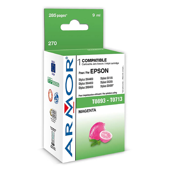ARMOR K12316 Cartouche Jet encre compatible avec T0713 T0893 magenta