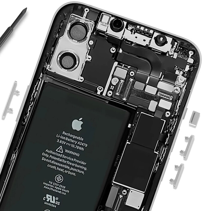 Acheter Clappio Bouton Power, Volume et Silencieux pour iPhone 12 et 12 Pro Blanc